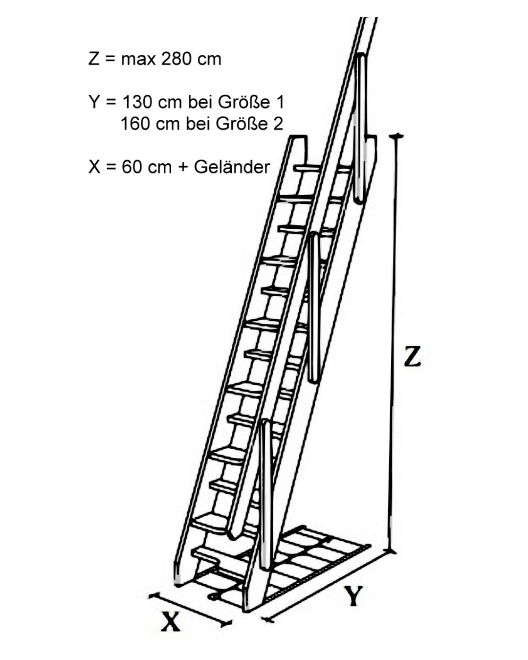 Raumspartreppe Bielefeld Fichte Größe 2