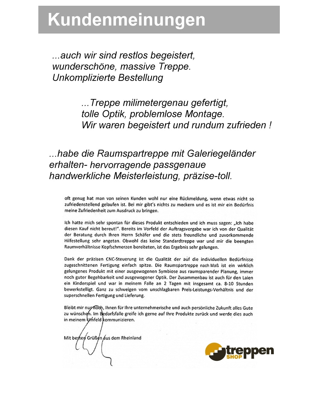 1/4 Premium Raumspartreppe Maßanfertigung Klarlack/Weiß
