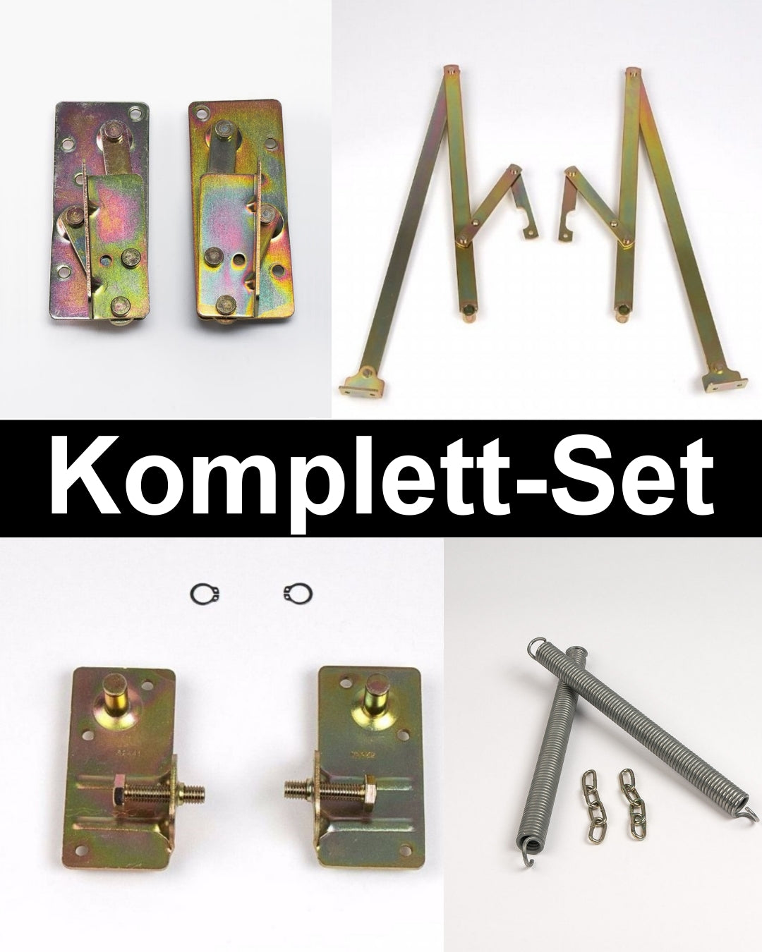 Komplett Set Knickhebel + Bolzenplatte + Deckelscharnier + Federn Dolle Bodentreppe Profi, Extra und F30