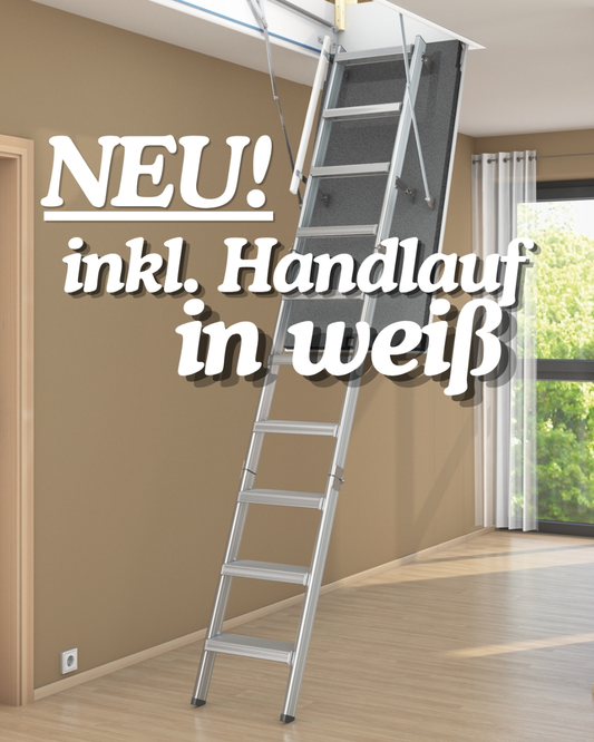 Bodentreppe WELLHÖFER AluDrei WS3D inkl. Handlauf weiß