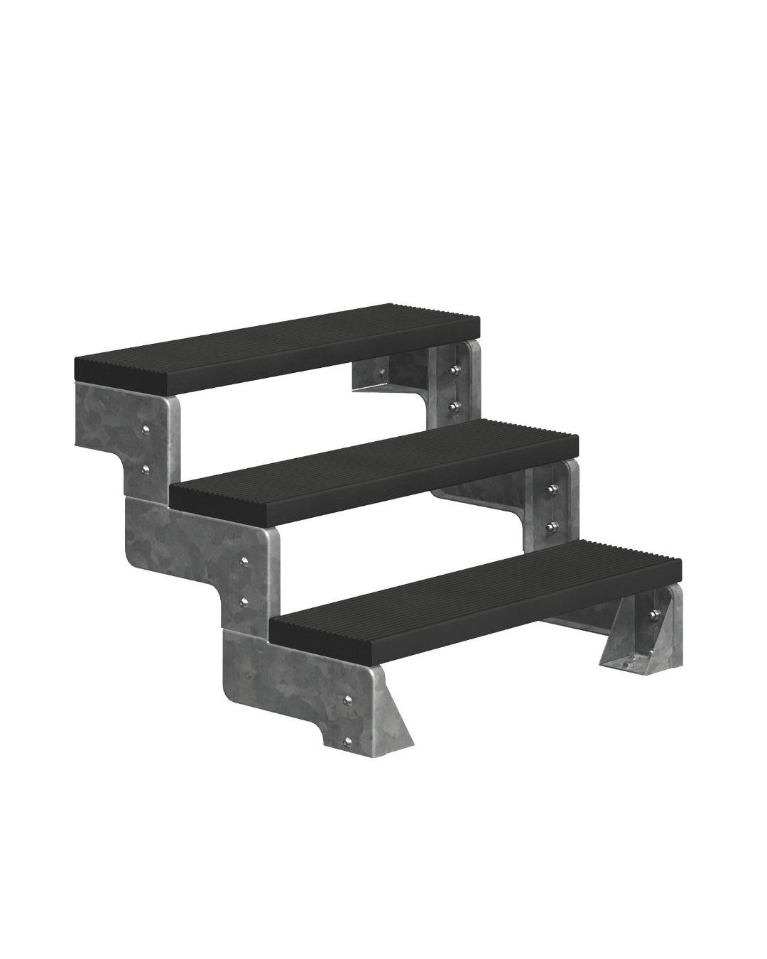 Außentreppe Gardentop ohne Geländer und Trimaxstufen anthrazit, 3 Stufen GH 66cm
