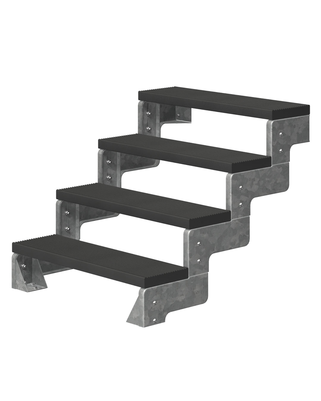 Außentreppe Gardentop ohne Geländer und Trimaxstufen anthrazit, 3 Stufen GH 66cm