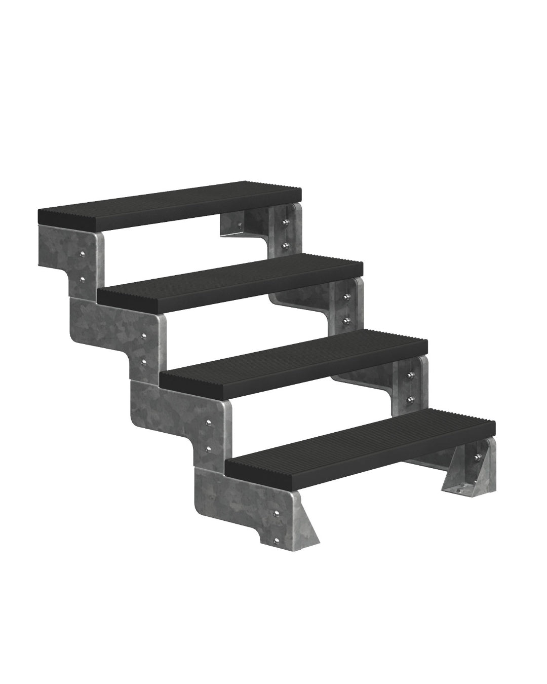 Außentreppe Gardentop ohne Geländer und Trimaxstufen anthrazit, 4 Stufen GH 88cm