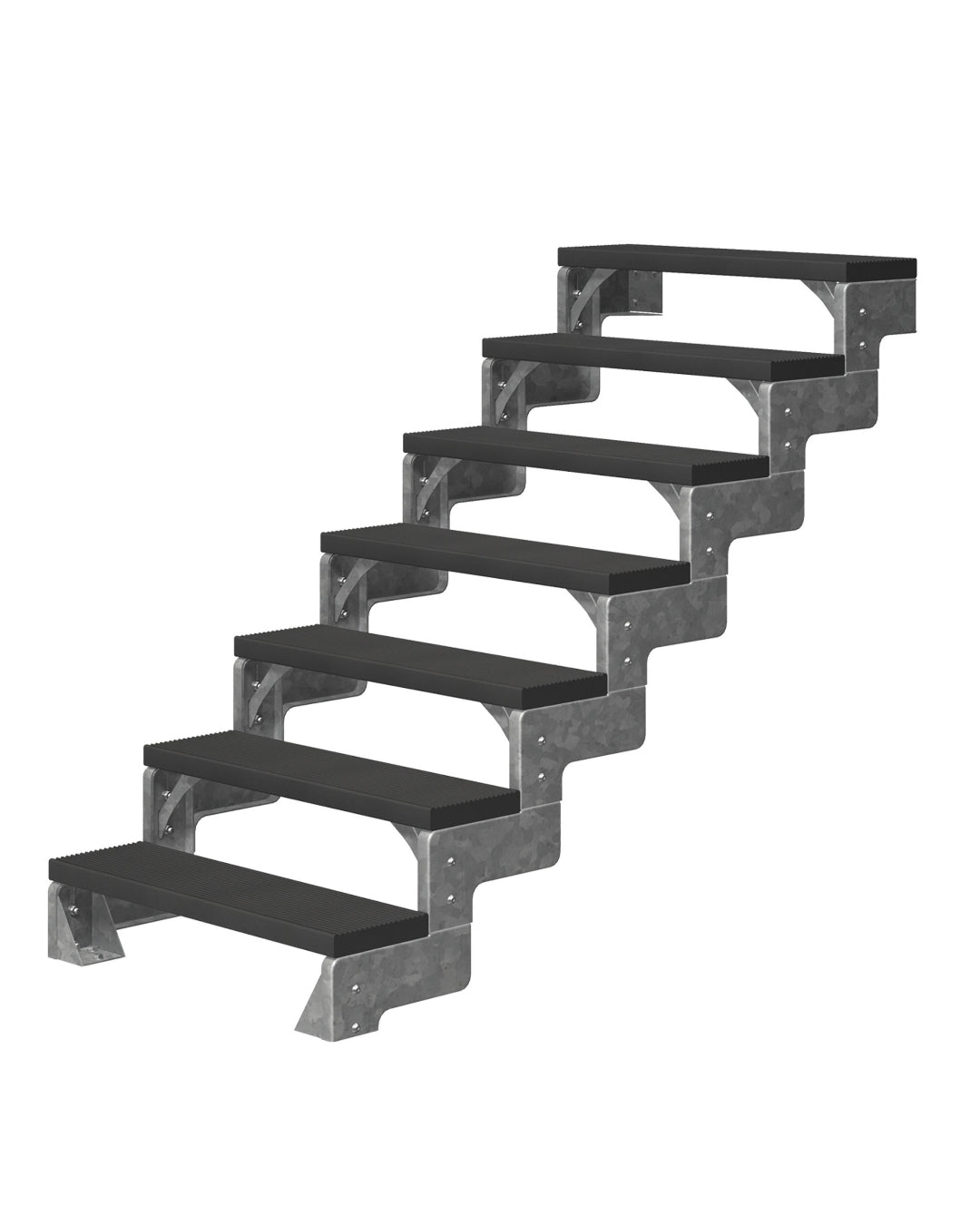 Außentreppe Gardentop ohne Geländer und Trimaxstufen anthrazit, 3 Stufen GH 66cm