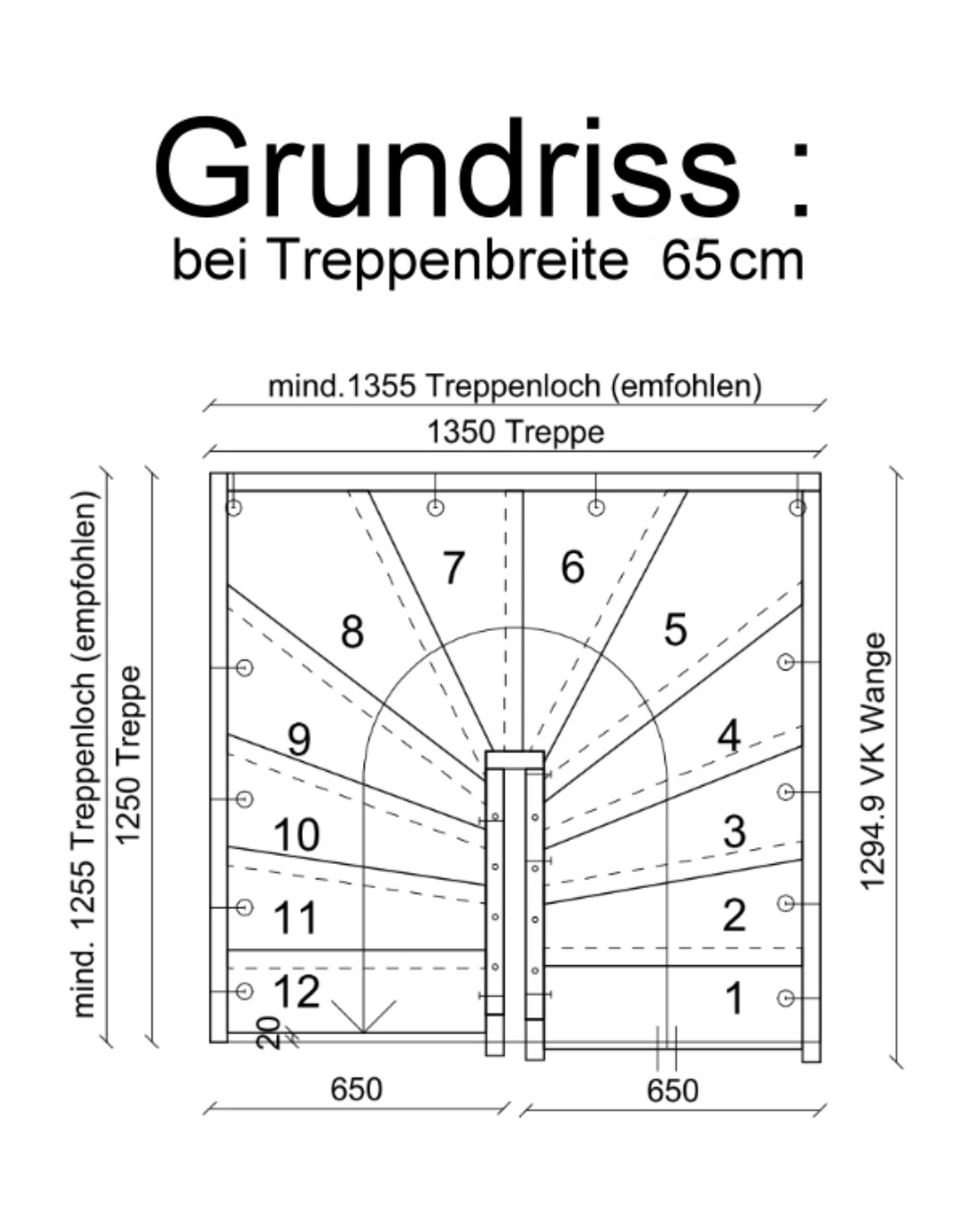 Treppe nach Maß 1/2 gewendelt Classic