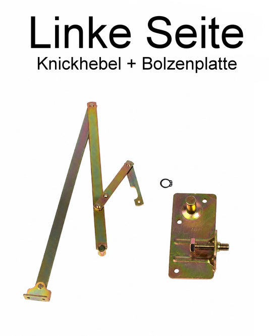 Ersatzteil Set Bodentreppe Knickhebel und Bolzenplatte LINKS