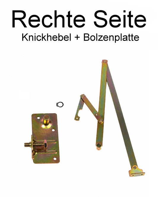 Ersatzteil Set Bodentreppe Knickhebel und Bolzenplatte RECHTS