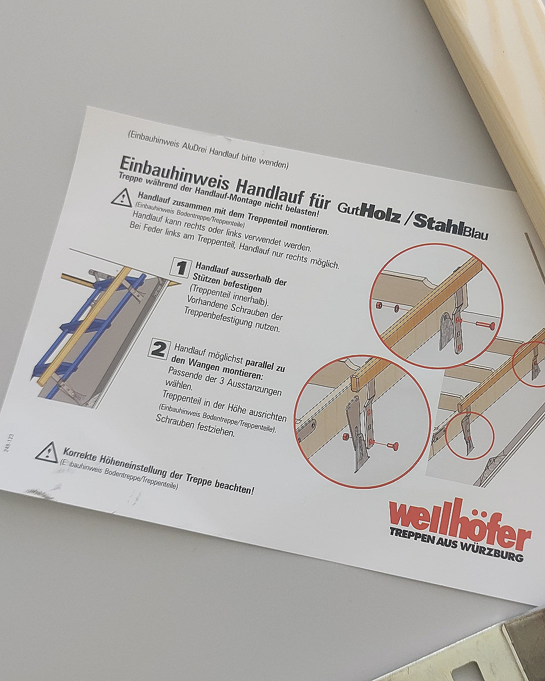Handlauf für Bodentreppe Wellhöfer Gutholz