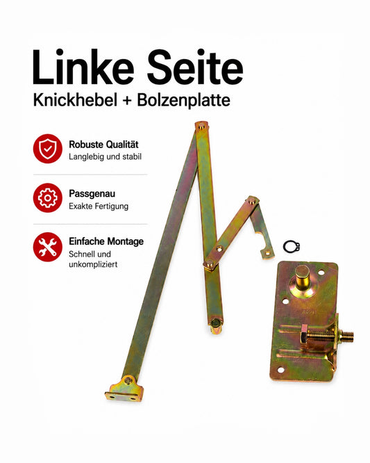 Ersatzteil Set Dolle Bodentreppe Knickhebel und Bolzenplatte LINKS
