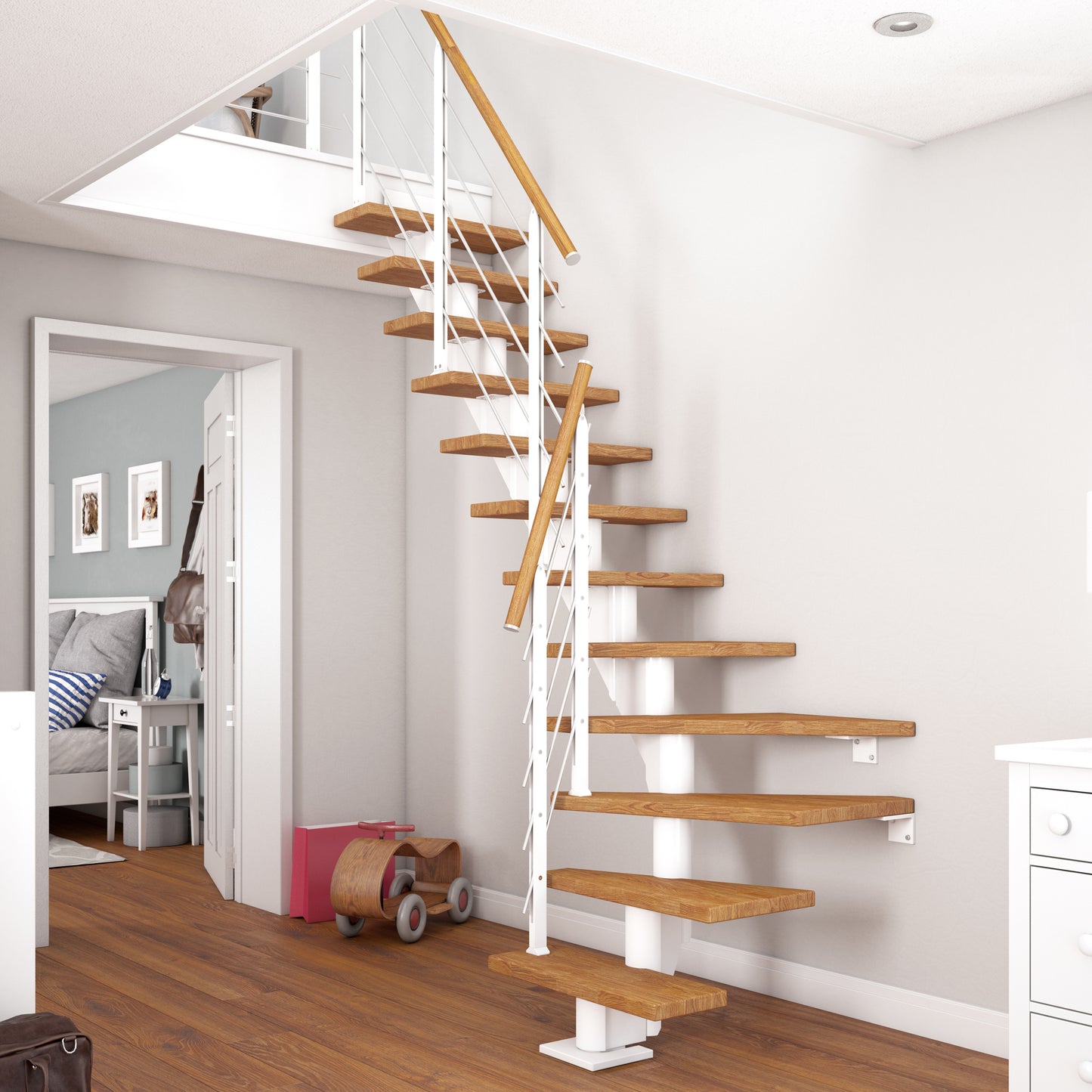 DOLLE Frankfurt Weiß 75 cm mit Designgeländer – Produktbild 8