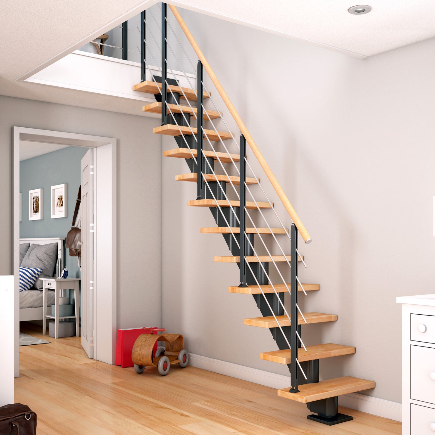 DOLLE Frankfurt Anthrazit 75 cm mit Designgeländer – Produktbild 2