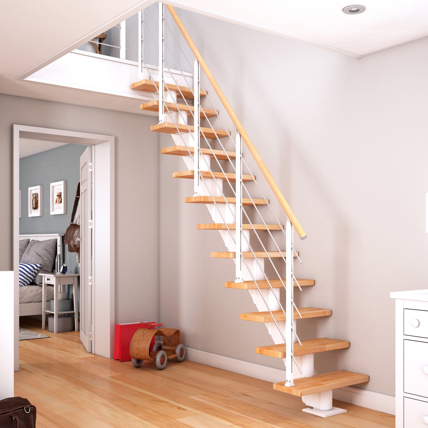 DOLLE Frankfurt Weiß 75 cm mit Designgeländer – Produktbild 2