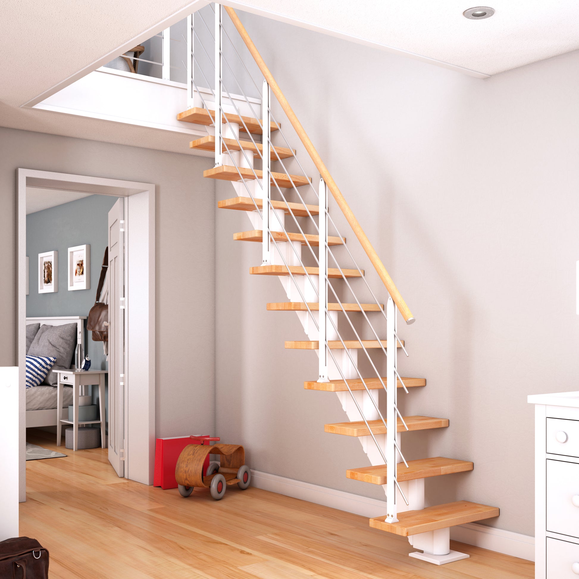 DOLLE Frankfurt Weiß 75 cm mit Designgeländer – Produktbild 2