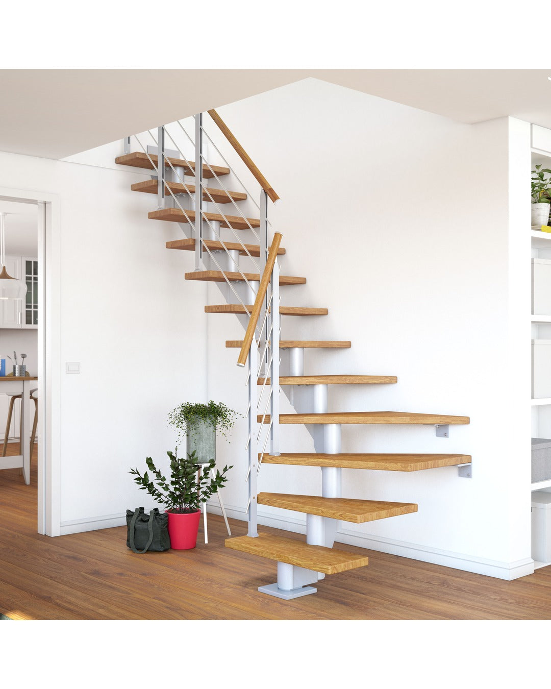 DOLLE Hamburg – Perlgrau – 85 cm – Eiche geölt – ½-gewendelt