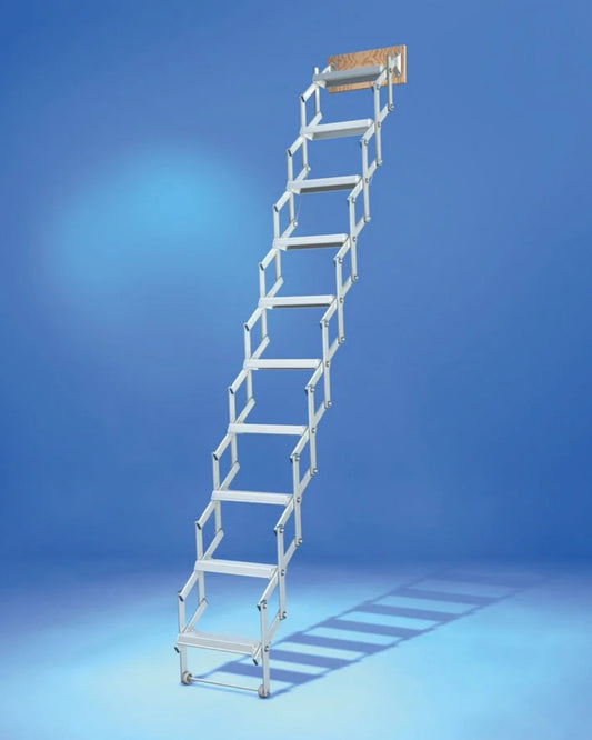 Alu-Scherentreppe WELLHÖFER mit Stirnbrett
